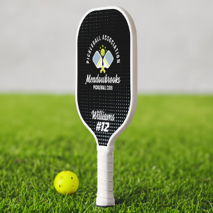 Pickelball Club Logo Custom Player Name & Number Pickleball Paddle