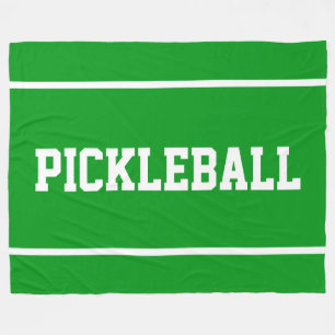 PICKELBALL Sporty White Stripes On Bright Red Fleece Blanket