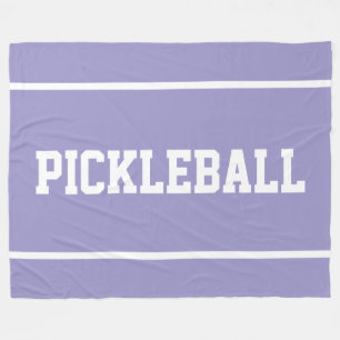 PICKELBALL Sporty White Stripes On Light Purple Fleece Blanket
