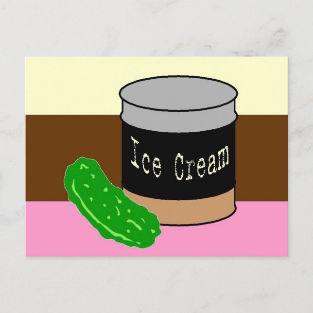 Pickels and Ice cream, Pregnancy Party Invitation Postcard (Front)