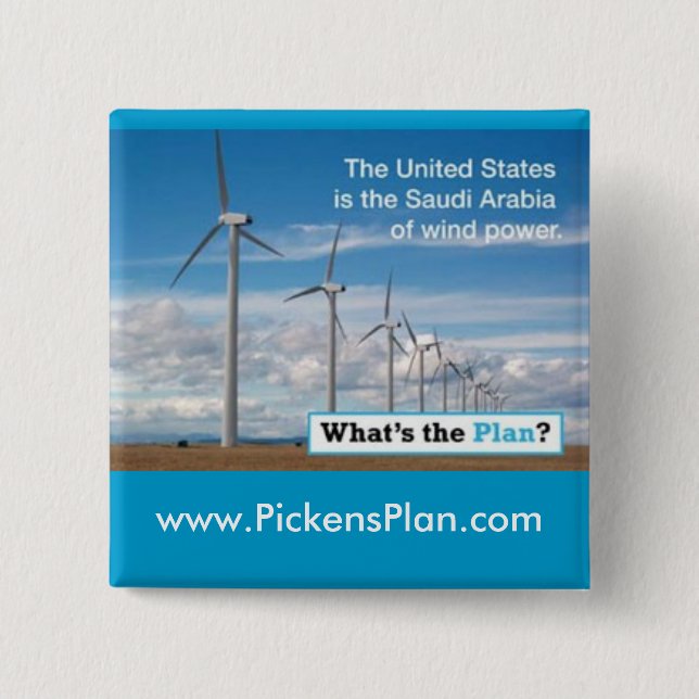 Pickens Plan - Wind 15 Cm Square Badge (Front)