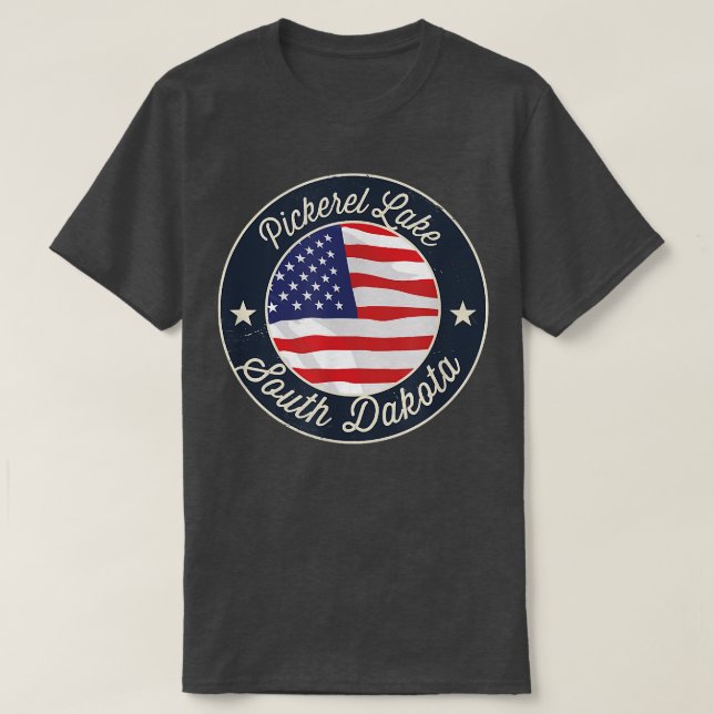 Pickerel Lake - Patriotic South Dakota Souvenir T- T-Shirt (Design Front)