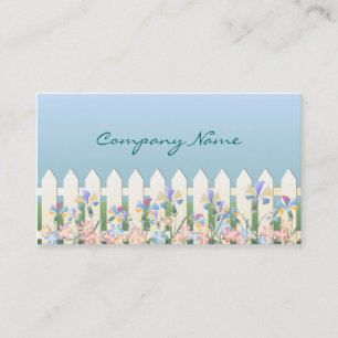 Picket Fence and Flowers Business Card