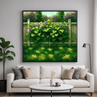 Picket Fence - Backyard Illustration Art