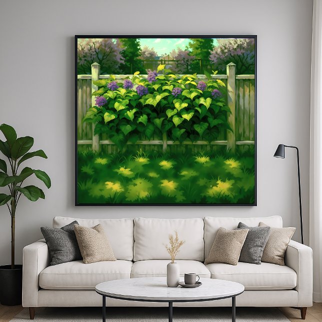 Picket Fence - Backyard Illustration Art Poster (Creator Uploaded)