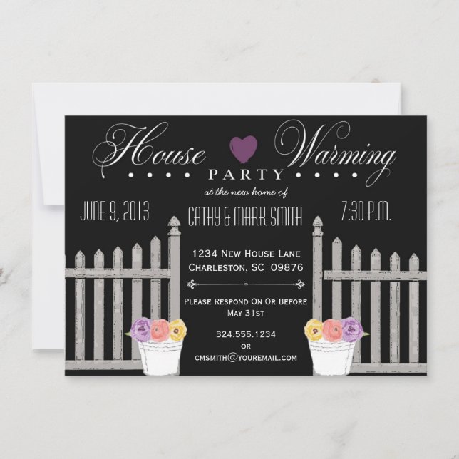 Picket Fence HouseWarming Party Invitation (Front)