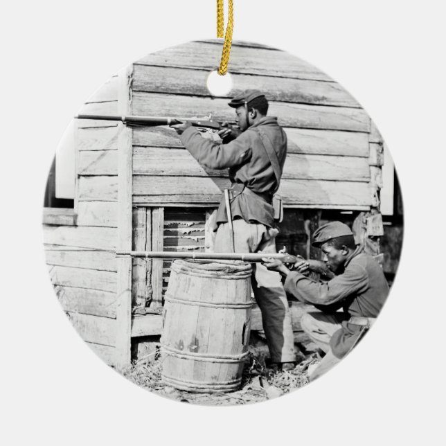 Picket Station of Coloured Troops Dutch Gap Canal Ceramic Tree Decoration (Front)