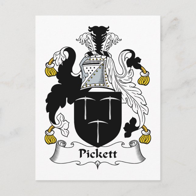 Pickett Family Crest Postcard (Front)