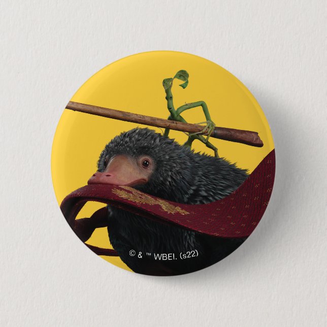 Pickett & Teddy With Wand and Tie 6 Cm Round Badge (Front)