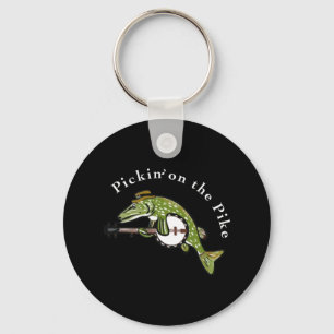 Pickin On The Pike Graphic For Music Loving Fisher Key Ring