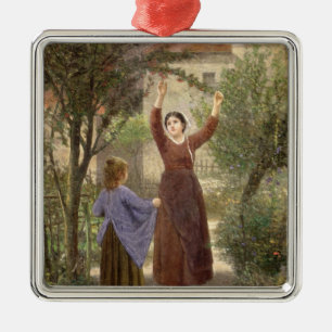 Picking Cherries Metal Tree Decoration