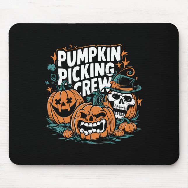 Picking Crew Funny Pumpkin Patch Halloween Costume Mouse Pad (Front)
