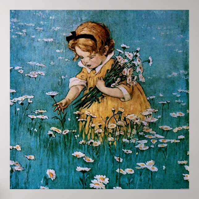 Picking Daisies by Jessie Willcox Smith Poster (Front)