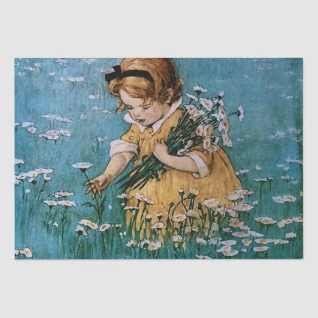 Picking Daisies by Jessie Willcox Smith Tissue Paper (Front)