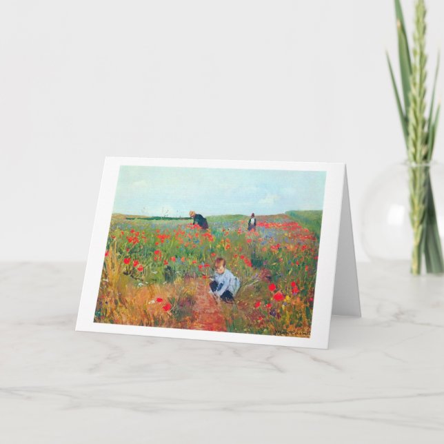 Picking Flowers in a Field, Mary Cassatt Card (Front)
