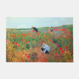 Picking Flowers in a Field, Mary Cassatt Doormat