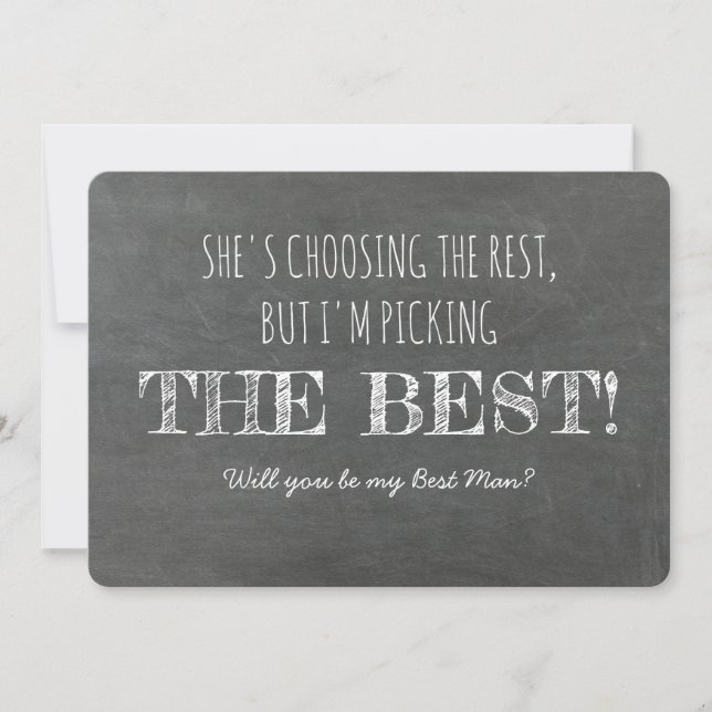 Picking the BEST - Best Man Proposal Invitation (Front)