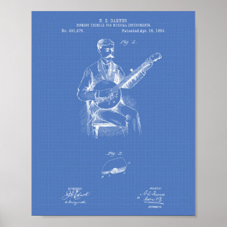 Picking Thimble 1889 Patent Art Blueprint Poster