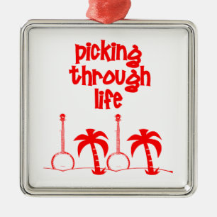 Picking Through LIfe Metal Tree Decoration