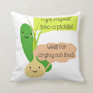 Pickle and Onion Humour Cushion