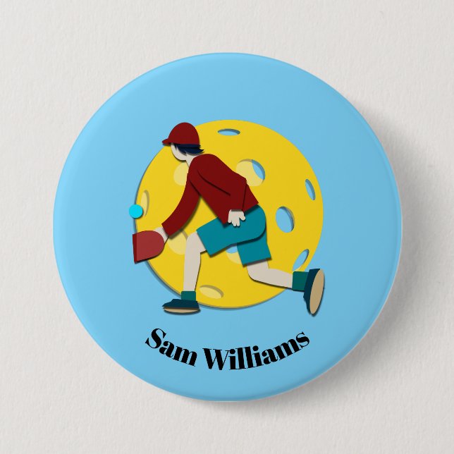 Pickle Ball 7.5 Cm Round Badge (Front)