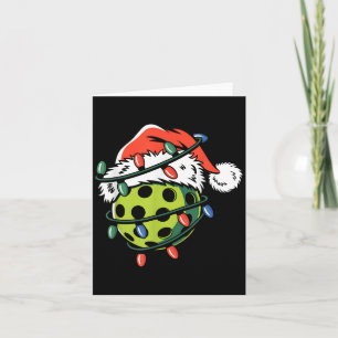 Pickle Ball Ball Santa Hat Xmas Funny Christmas Me Card