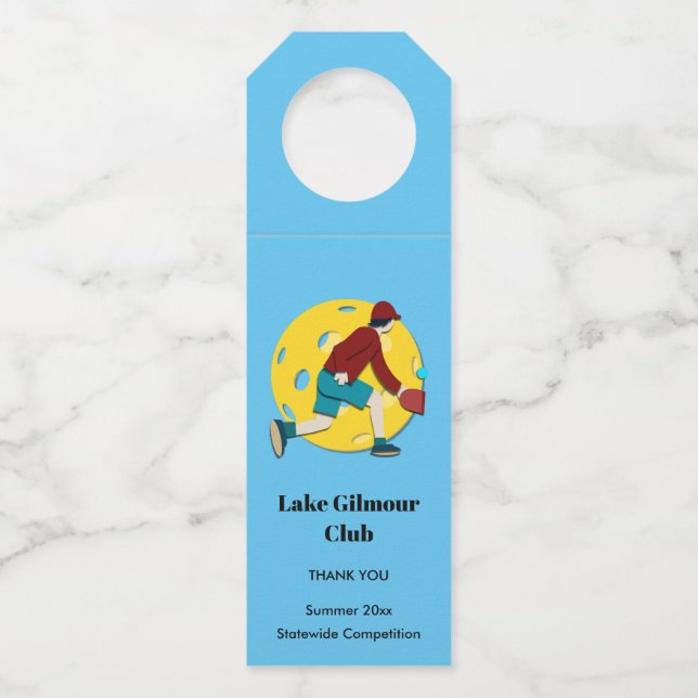 Pickle Ball Bottle Tag (Front)