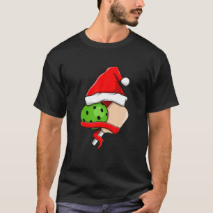 Pickle Ball Christmas Paddleball Player Santa Pick T-Shirt