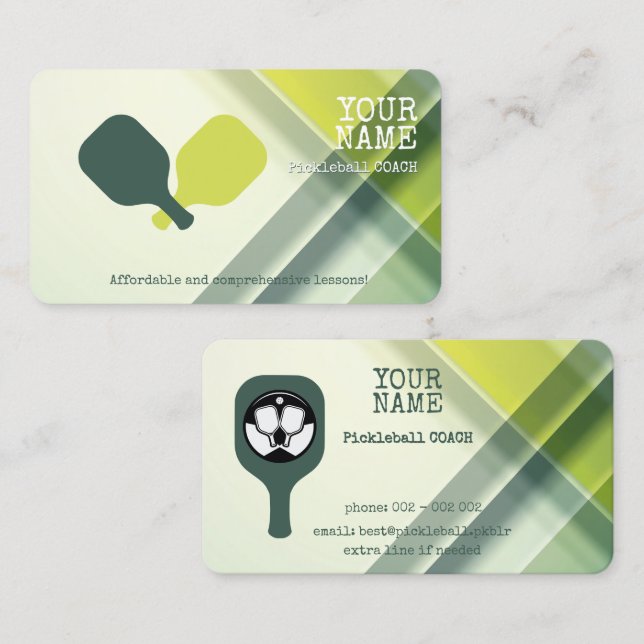 Pickle ball coach Spin & Win Business Card (Front/Back)