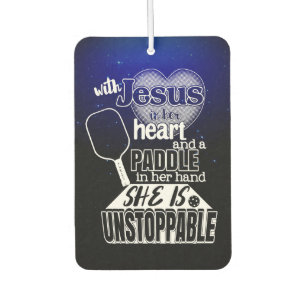 Pickle Ball Gift Women's Pickleball and Jesus Car Air Freshener