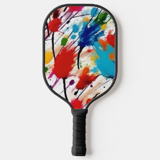 Pickle Ball Paddle With Paint Splatter Design