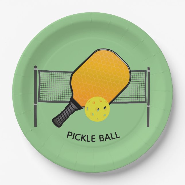 Pickle Ball Pickleball Design  Paper Plates (Front)