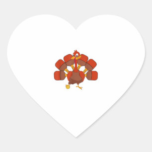 Pickle Ball Player Thanksgiving Paddleball Turkey  Heart Sticker