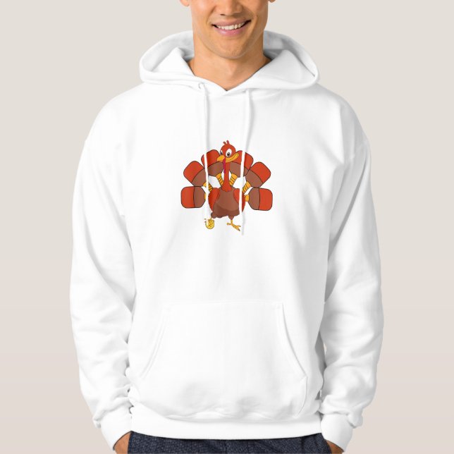 Pickle Ball Player Thanksgiving Paddleball Turkey  Hoodie (Front)
