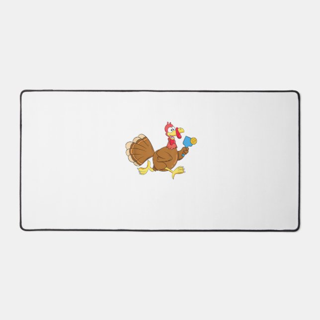 Pickle Ball Player Turkey Paddleball Thanksgiving  Desk Mat (Front)