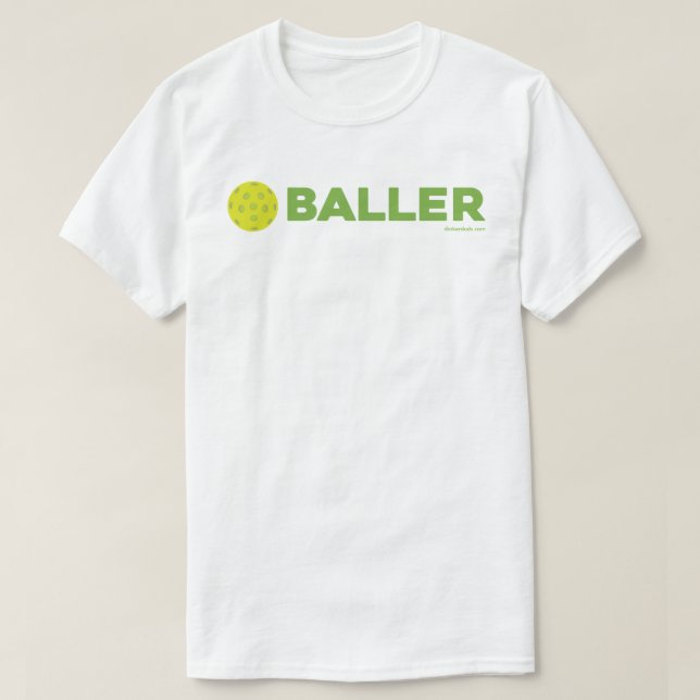 (Pickle)Baller Funny Pickleball Shirt (Design Front)