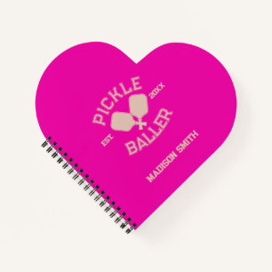 Pickle Baller Pickleball Collegiate Typography Notebook