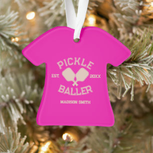 Pickle Baller Pickleball Collegiate Typography Ornament