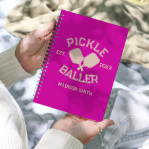 Pickle Baller Pickleball Collegiate Typography Planner