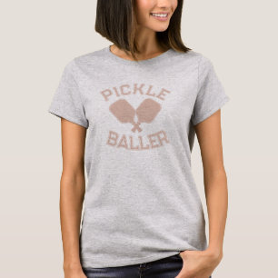 Pickle Baller Pickleball Collegiate Typography T-Shirt
