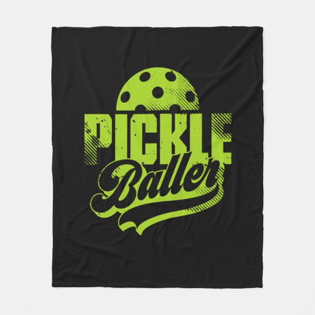 Pickle Baller Pickleball   Fleece Blanket (Front)