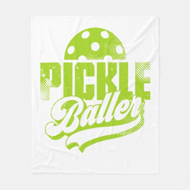 Pickle Baller Pickleball   Fleece Blanket (Front)