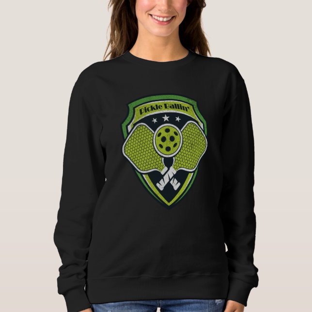 Pickle Ballin' Pickle Ball Sports Athlete Retro Sweatshirt (Front)