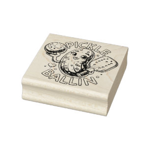 Pickle Ballin Rubber Stamp