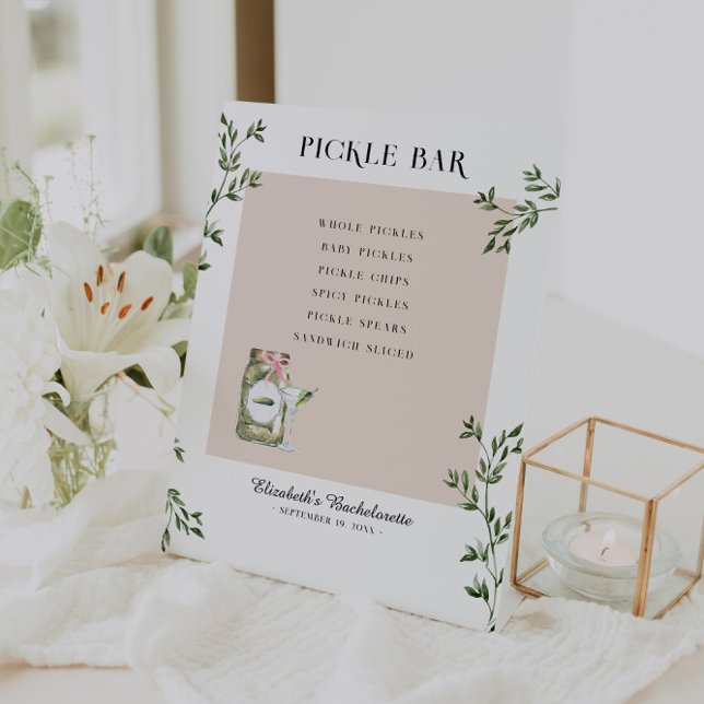 Pickle Bar | Cute Bachelorette Pedestal Sign (Creator Uploaded)