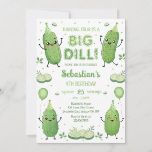 Pickle Big Dill Party Birthday Invitation