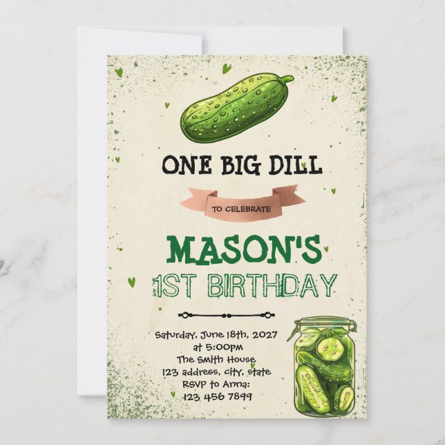 Pickle birthday invitation (Front)