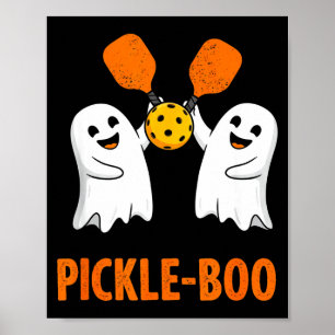 Pickle-boo funny ghost halloween pickleball  poster