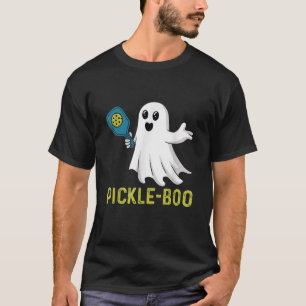 Pickle Boo Ghost Playing Pickleball Halloween Wome T-Shirt
