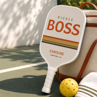 Pickle Boss Funny Retro Pickleball Paddle